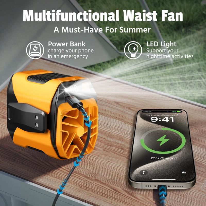 💥ON SALE💥Upgrade Personal Portable Waist Clip Fan,10 Speeds 10000RPM Strong Airflow