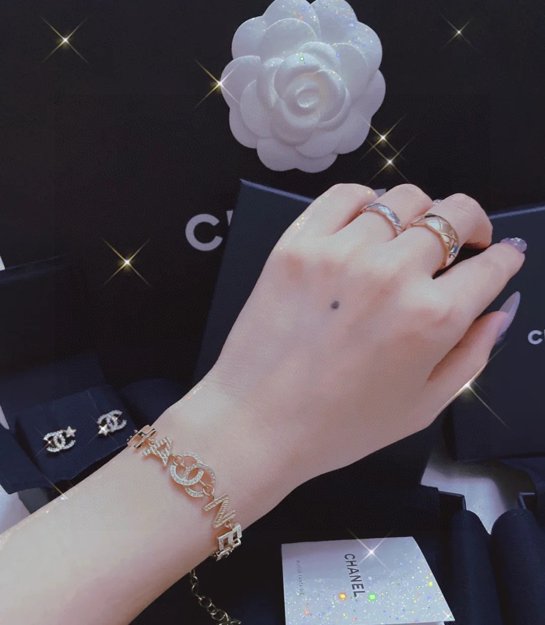 Chanel letter bracelet necklace