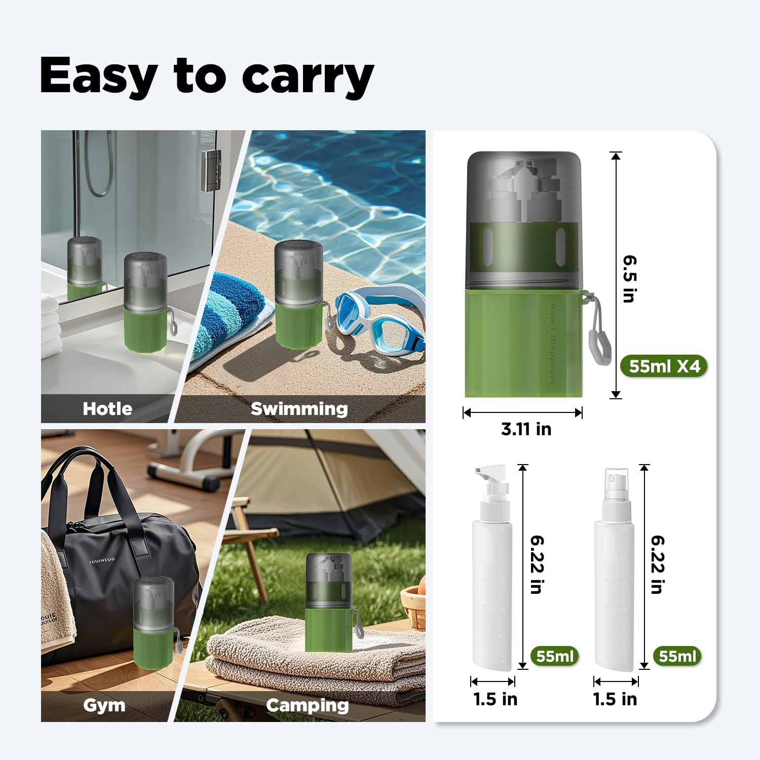 🔥ON SALE🔥TSA Approved Travel Bottles for Toiletries with Suction Cups