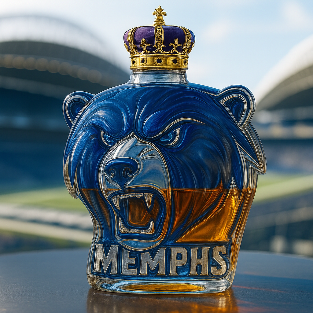 Memphis Grizzlies Bear Head Whiskey Bottle