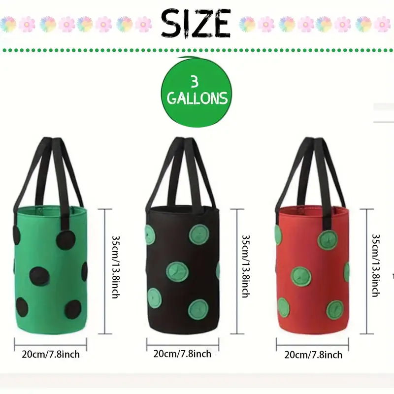 🌱🍓 12 Hole Non-Woven Hanging Grow Bag