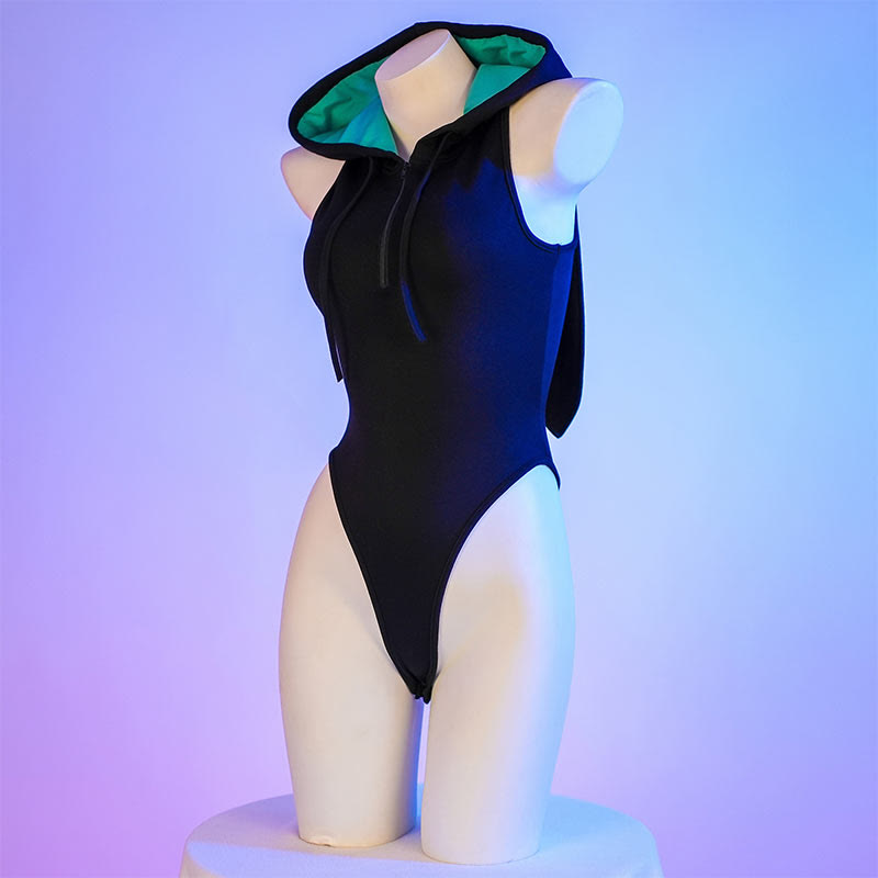 Bunny Zipper Jumpsuit Lingerie