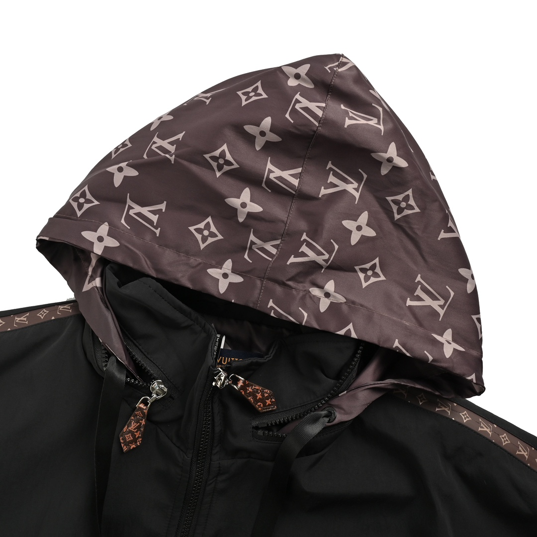 Louis Vuitton 24Fw monogram patchwork trench coat zipper jacket