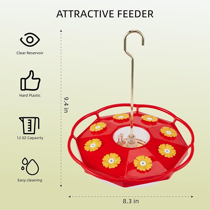 Hummingbird Feeder With Perch And Built-in Ant Moat