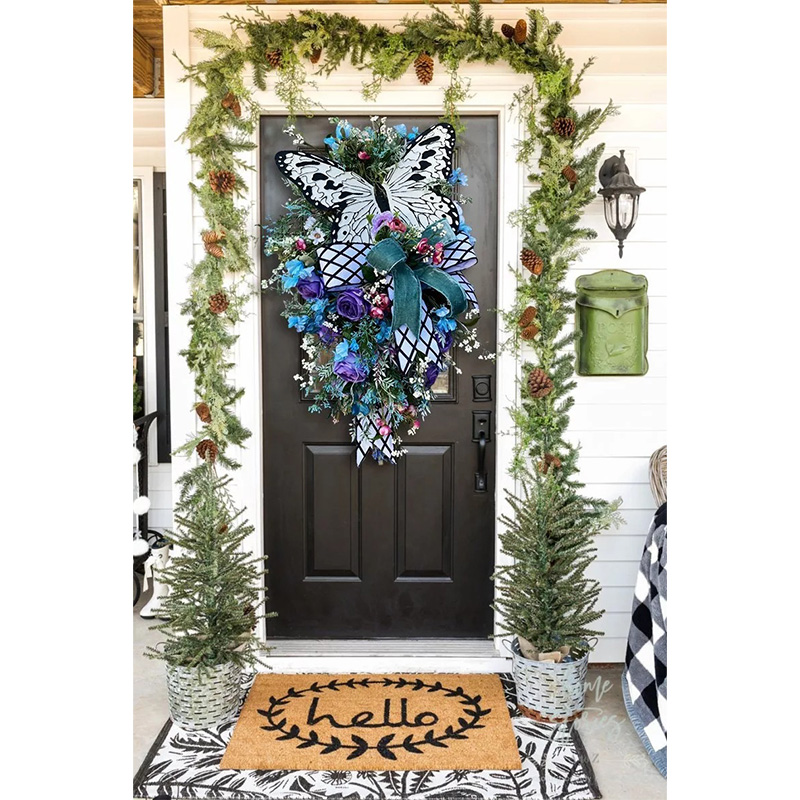 🔥[SAVE 50% OFF]--20 inch Simulation rose butterfly wreath