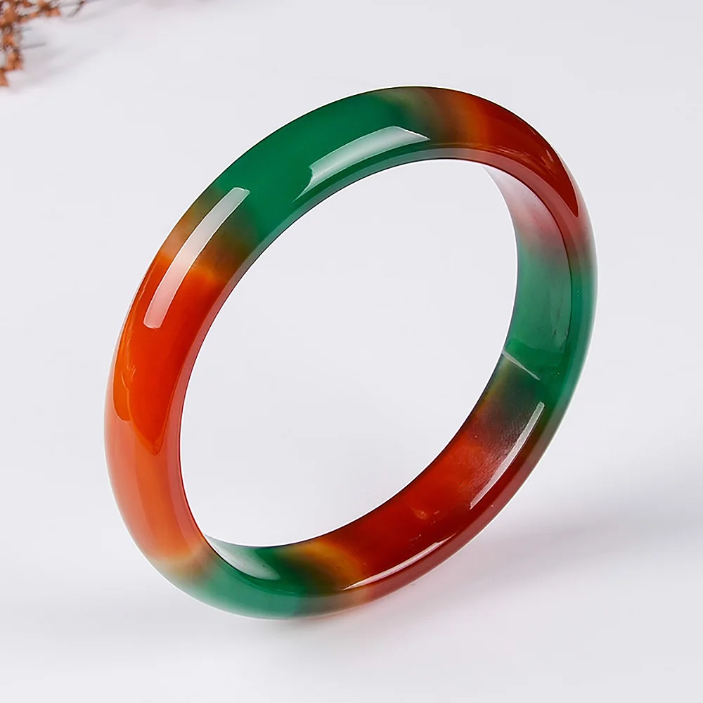 Natural Colorful Bangles For Women Luxury Charm Jadeite High Quality Agate Jade Bracelet Girlfriend Mother Gift Wholesale