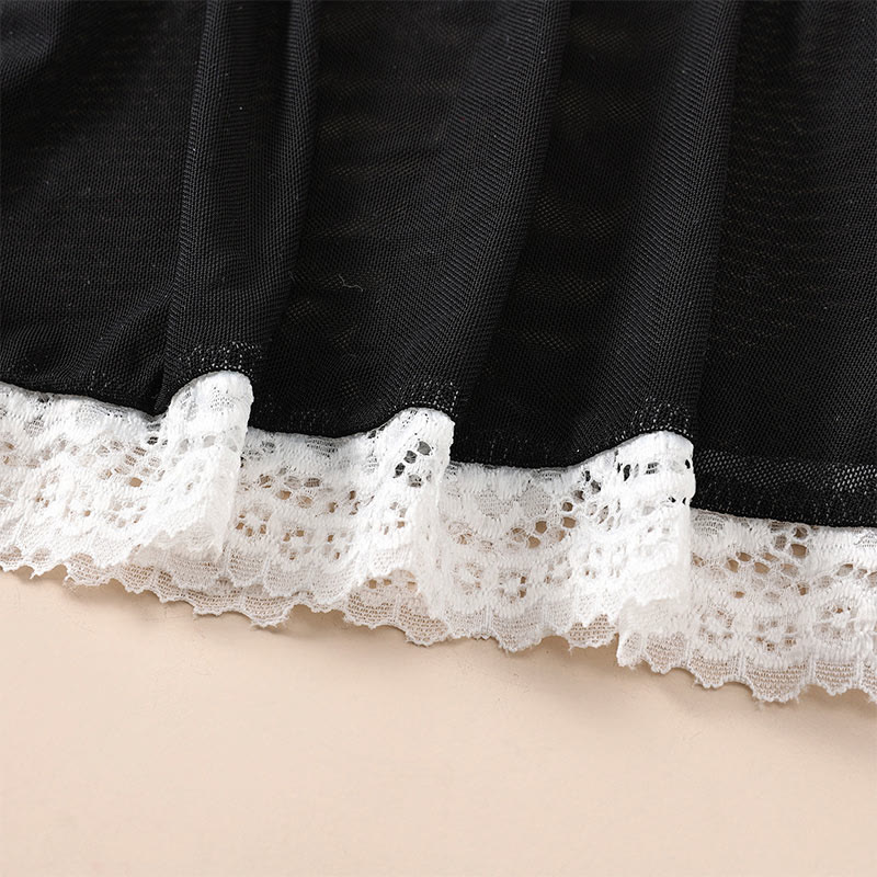 Maid Lace Hollow Out Lingerie Set