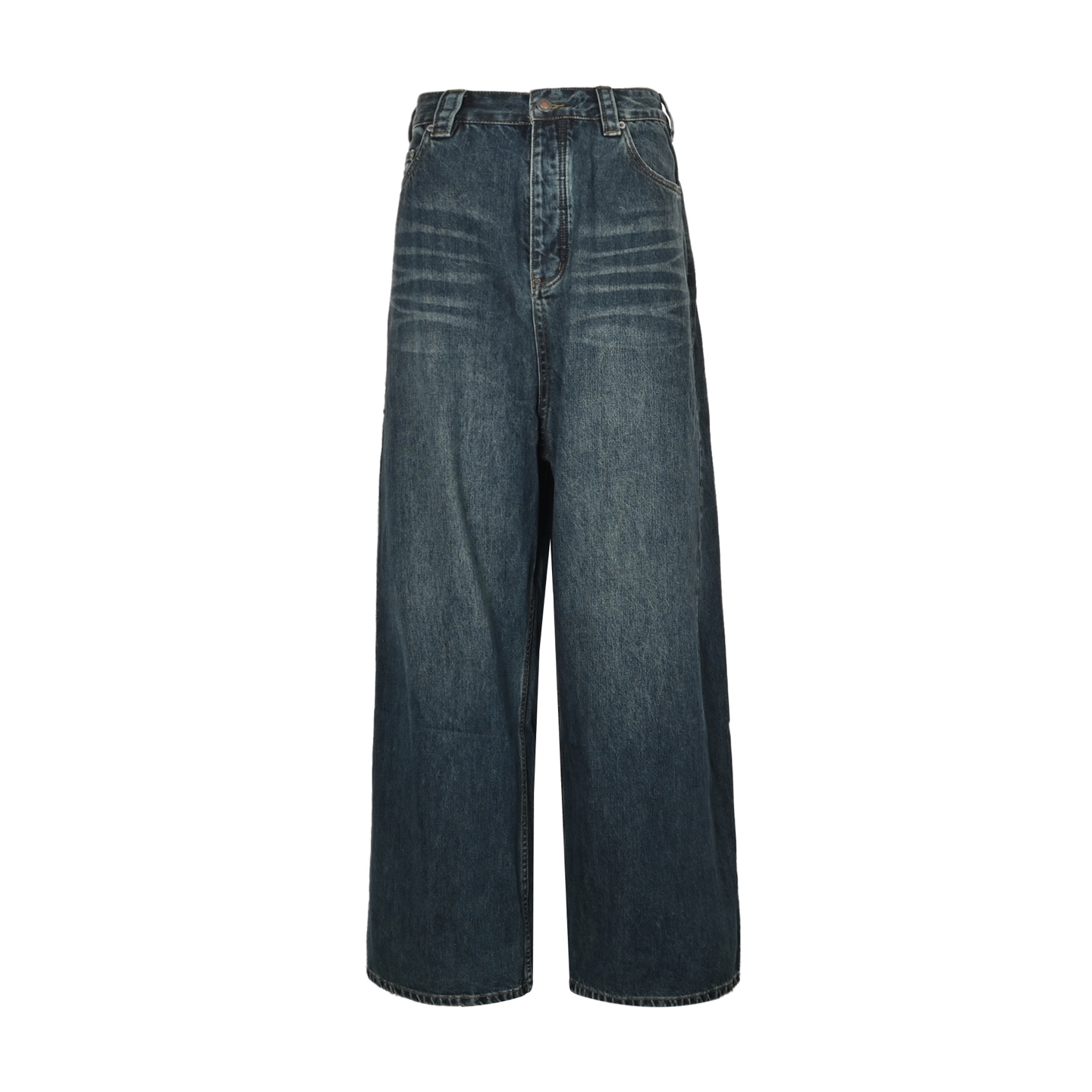 Balenciaga 25ss pocket embroidery washed distressed straight loose jeans