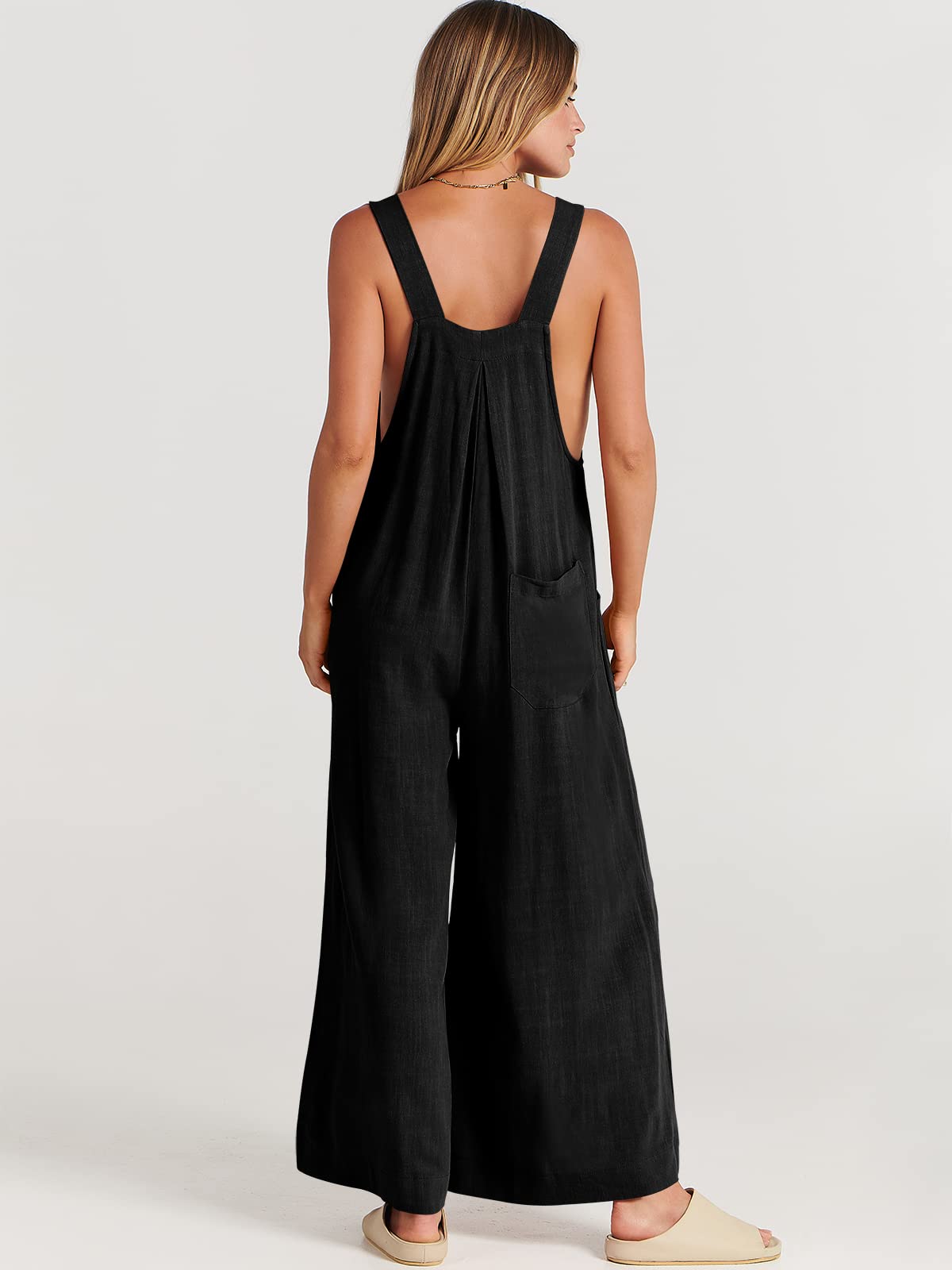 Spring Hot Sale🔥Women's Sleeveless Wide Leg Jumpsuit with Pockets   (Buy 2 Free Shipping)