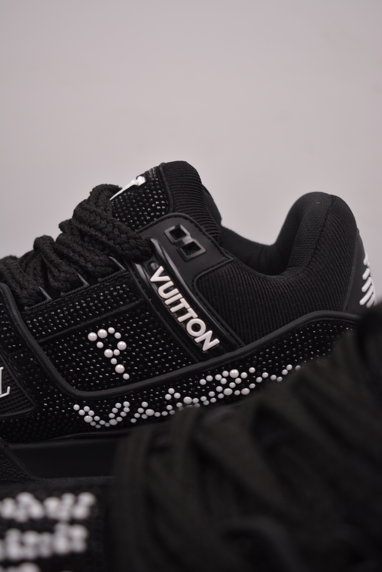 Louis Vuitton Trainer Maxi Low Sneaker Black and White Diamonds