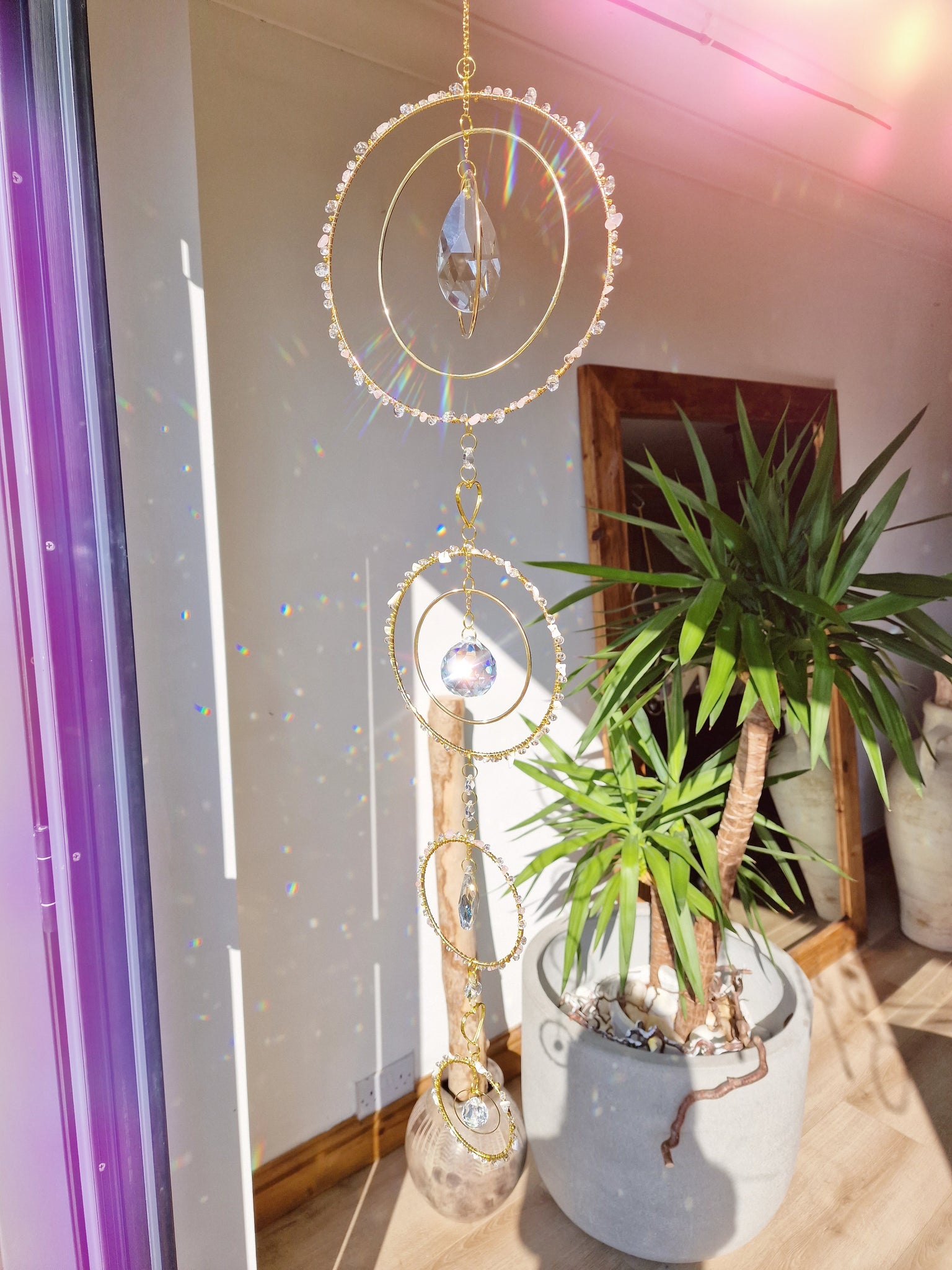 large crystal suncatcher DIY kit with wire wrapping Persephone