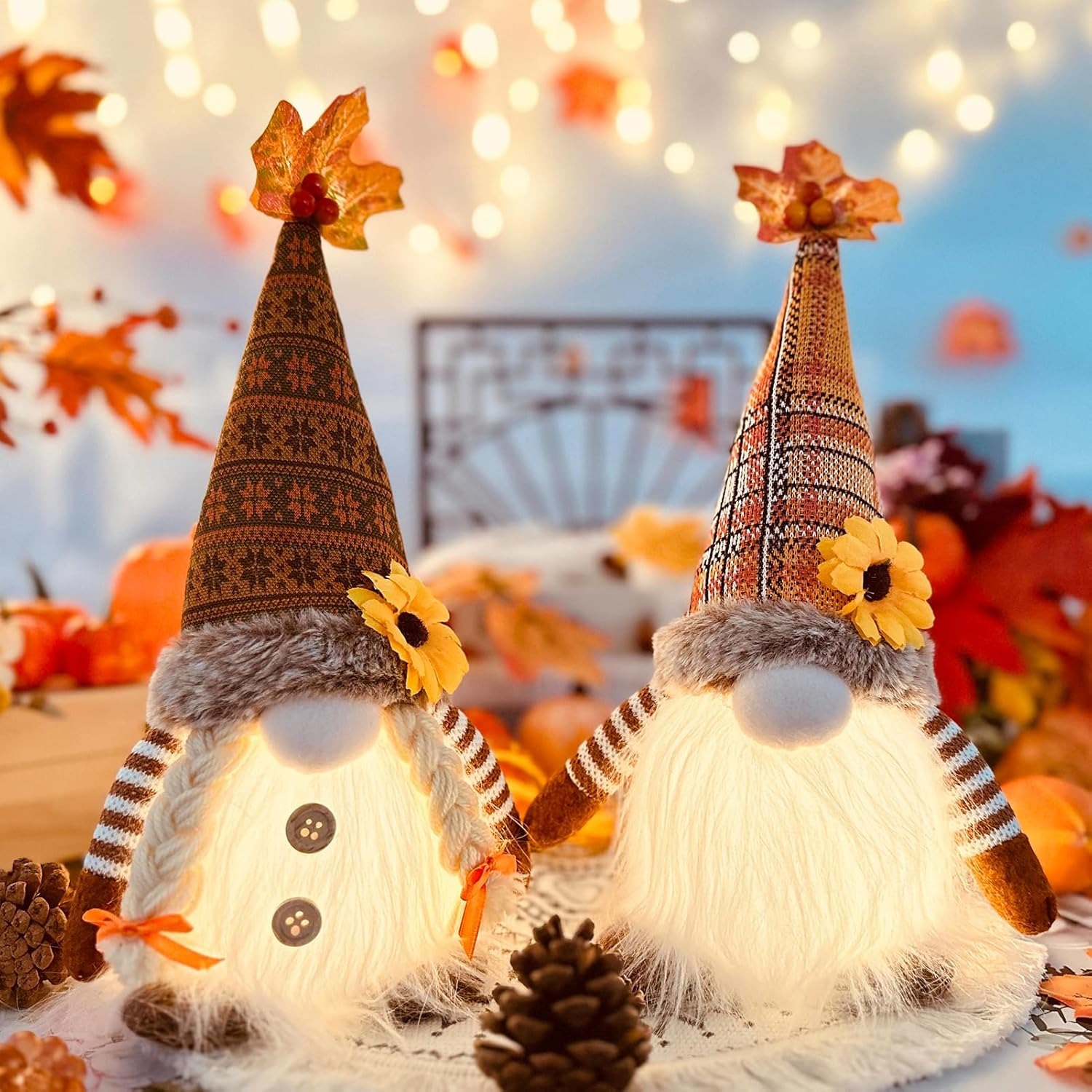 🔥LAST DAY 50% OFF🔥Autumn Decoration Gnome Figures with Light