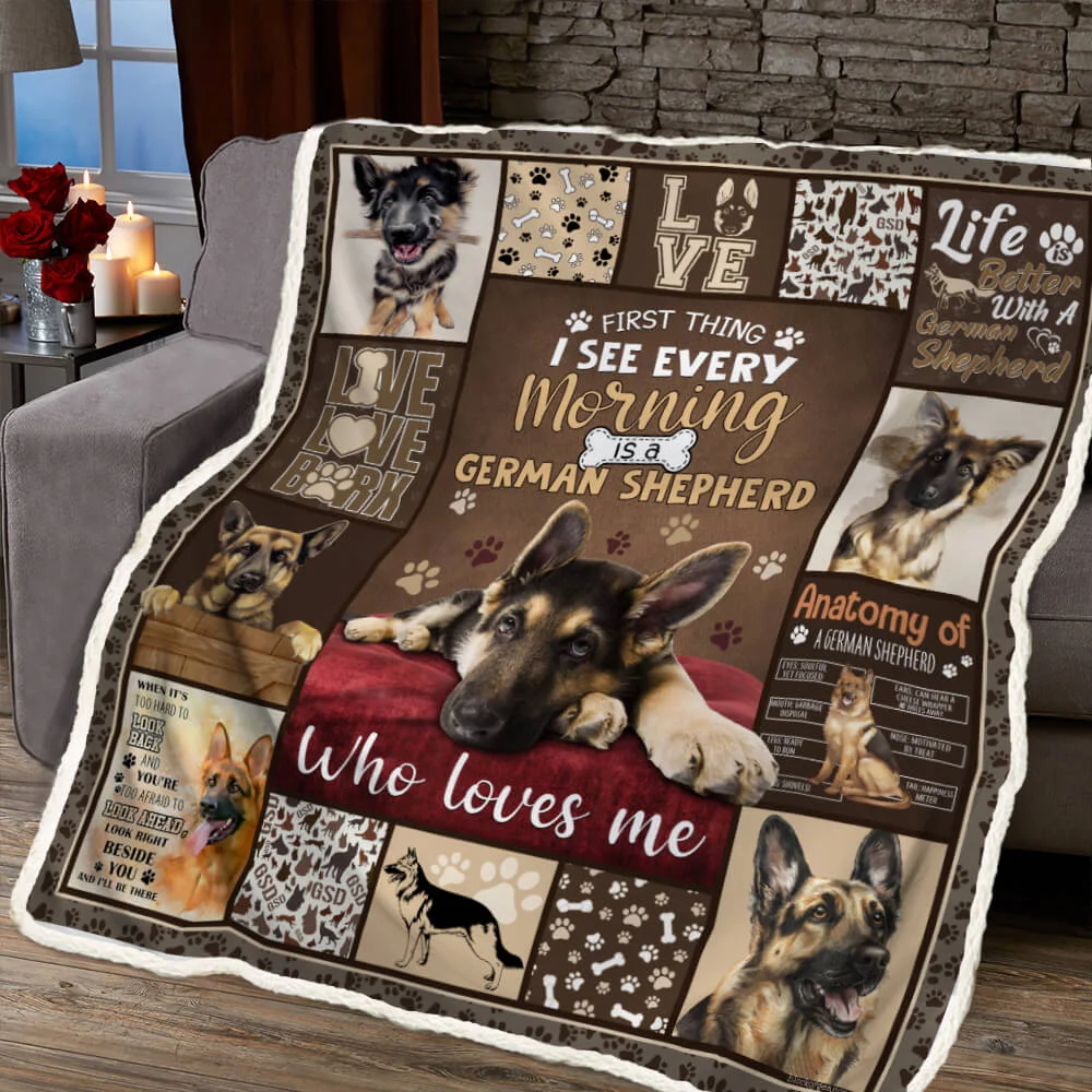A German Shepherd Who Loves Me Sofa Throw Blanket