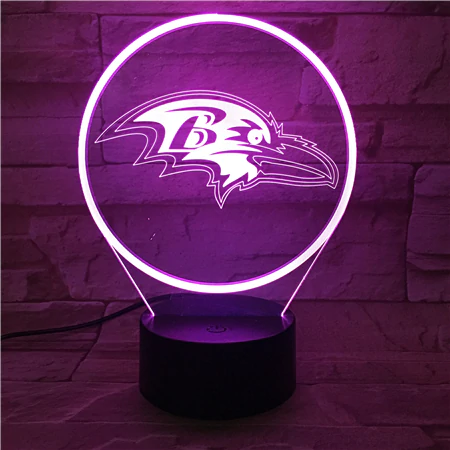 BALTIMORE RAVENS 3D LED LIGHT LAMP