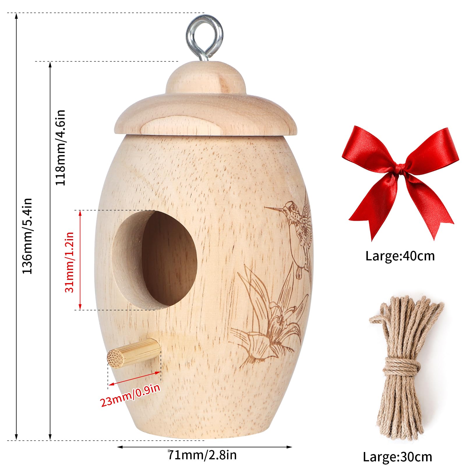 🔥Last Day 50% OFF🔥Screwable Cover Wooden Hummingbird Houses