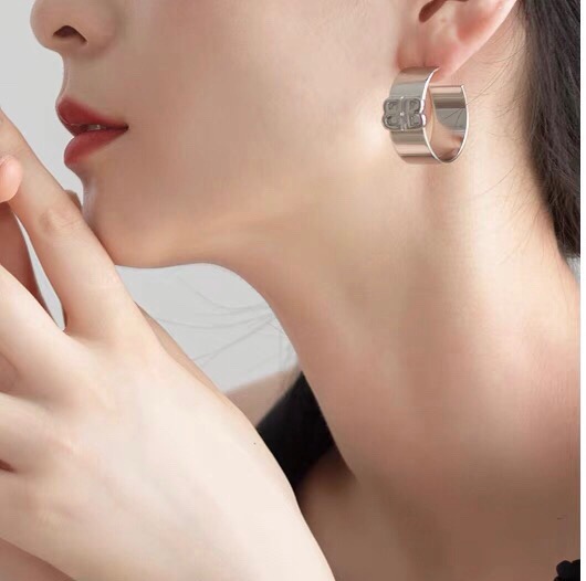 Balenciaga BB Hoop Earrings