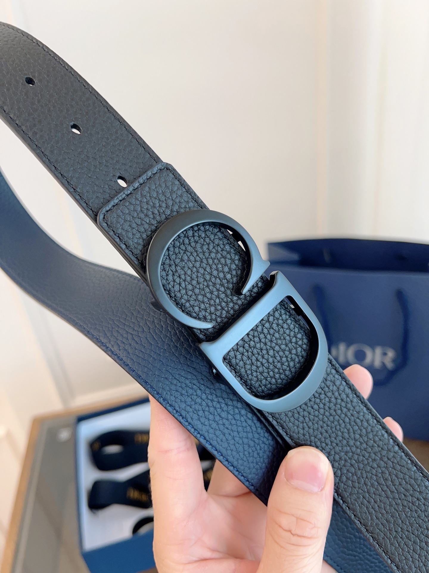 Dior double-sided leather belt 3.5CM wide