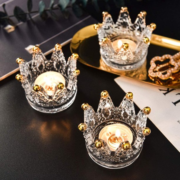 【Buy More Free More】Handcrafted 4 In 1 Crown Glass Tealight Candle Holder For Wedding