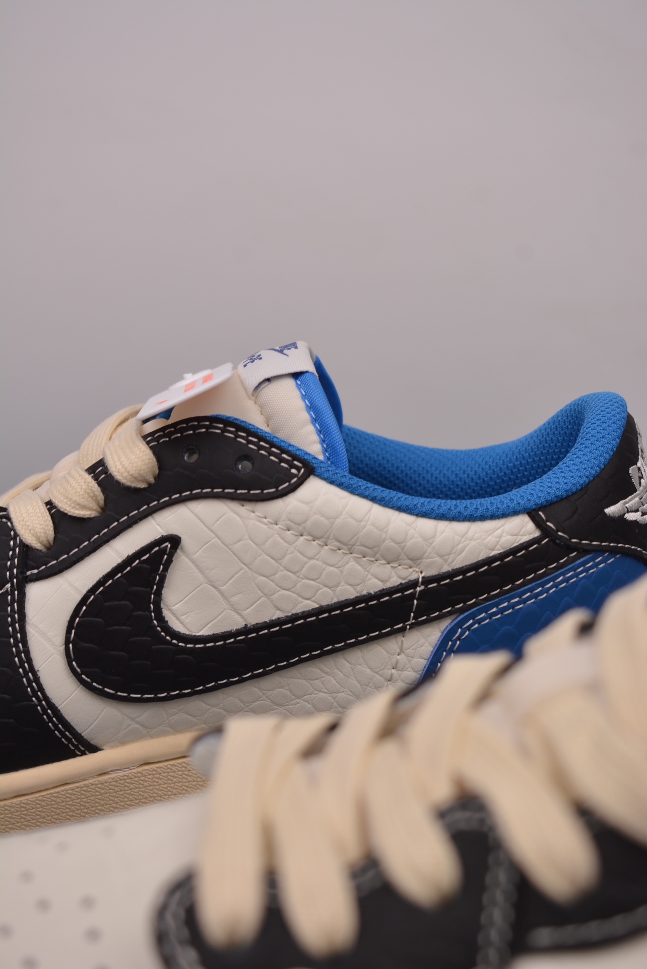 BAPE x Travis Scott x Nike Air Jordan 1 Low OG SP White Black Blue XZ2828-001