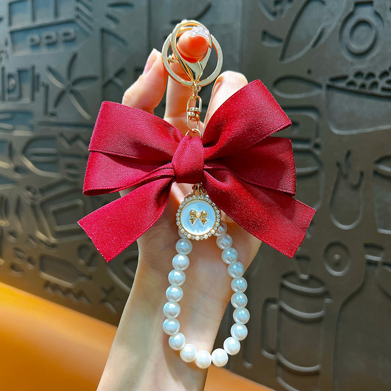 🎀🎀Bow Pearl Keychain Pendant