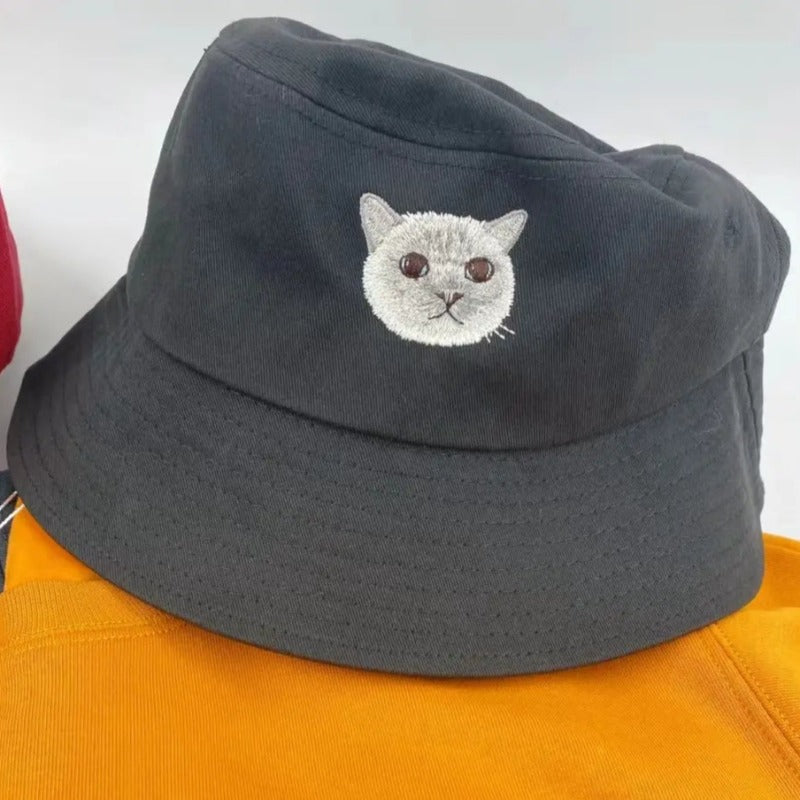 Custom Pet Portrait Embroidered Bucket Hat