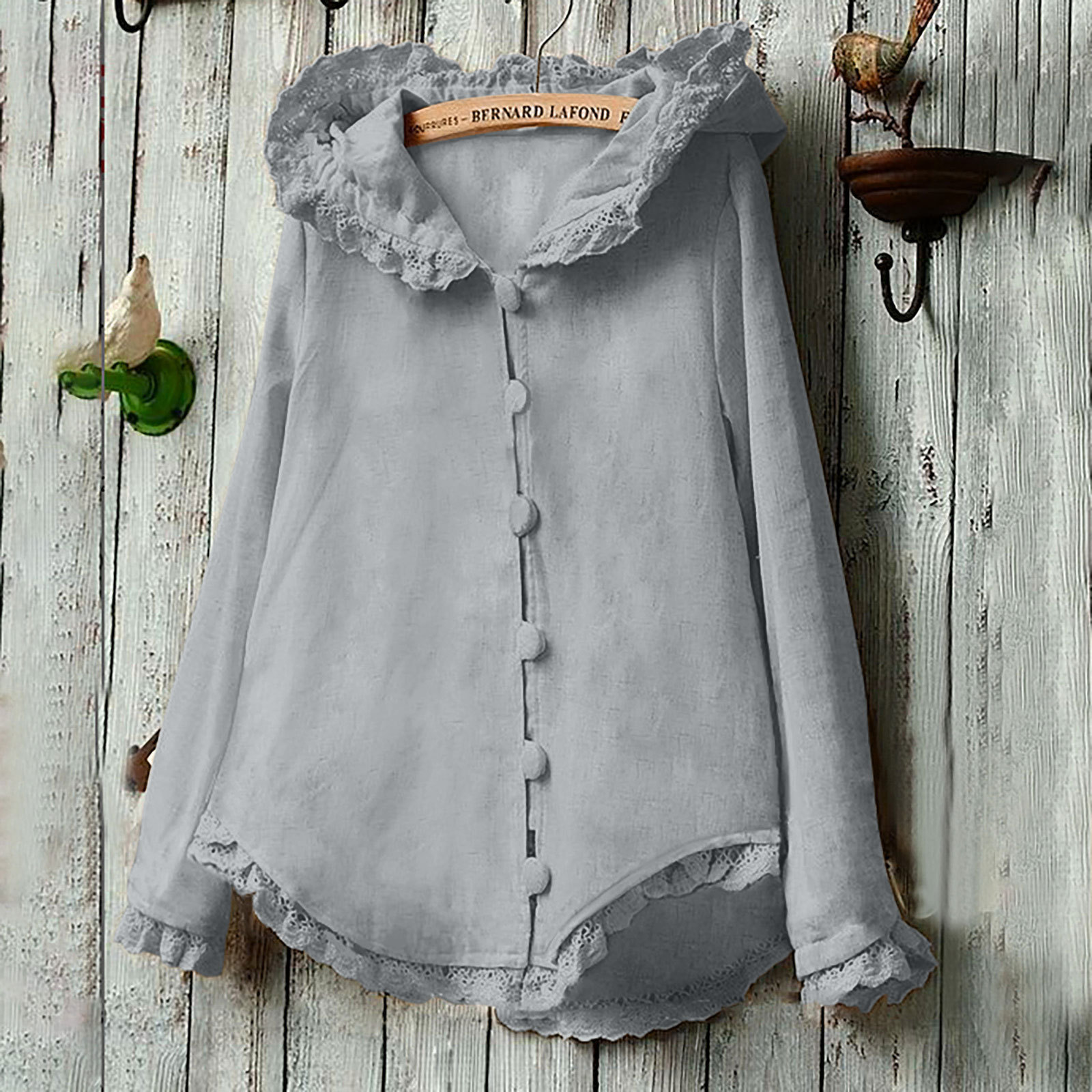 Comfy Wood Ear Edge Design Jacket