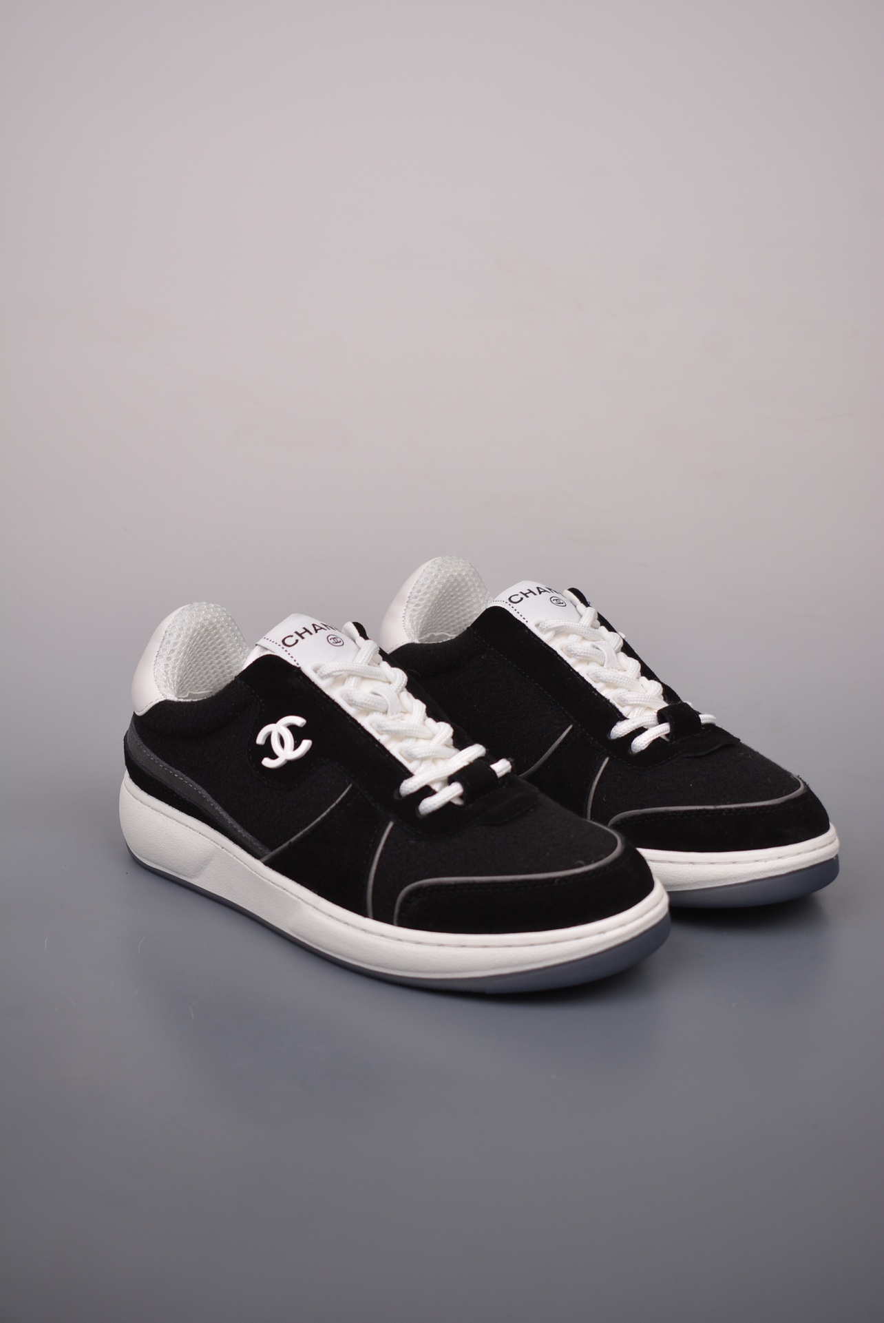 Chanel 2024 CC Logo Sneaker Black and White