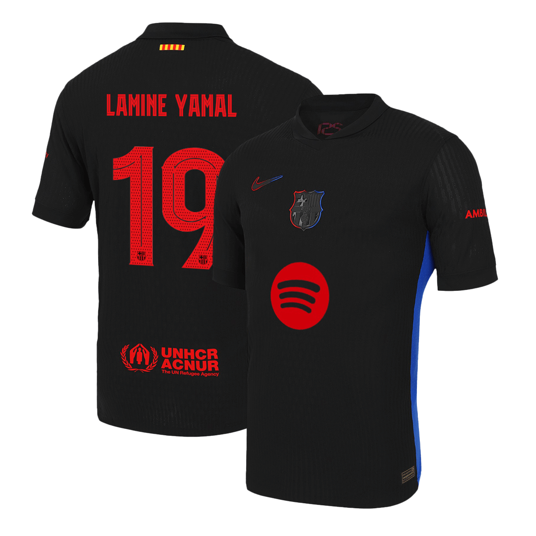Authentic LAMINE YAMAL #19 Barcelona Away Football Shirt 2024/25-UCL Spotify logo without text