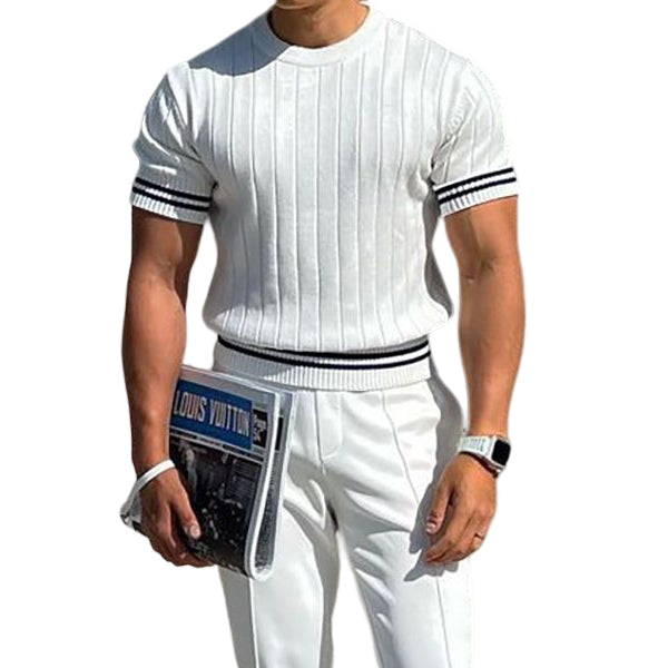 Men's Fashion Business Fitness Sports Knit T-Shirt