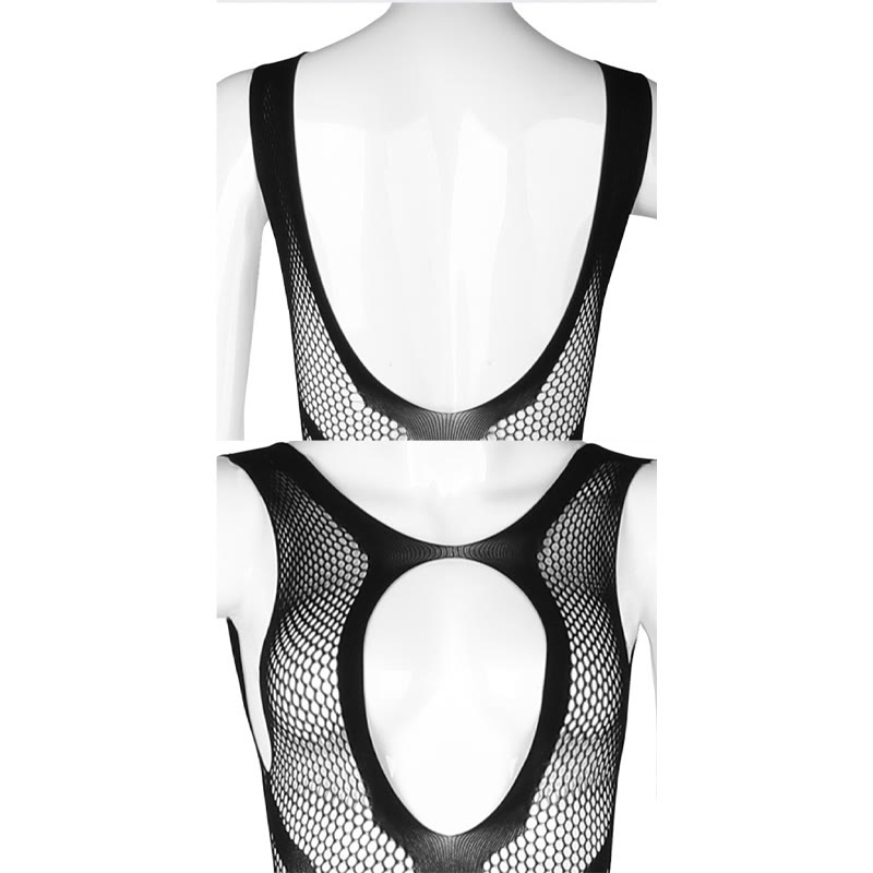 See-through Hollow Out Backless Jumpsuit Lingerie