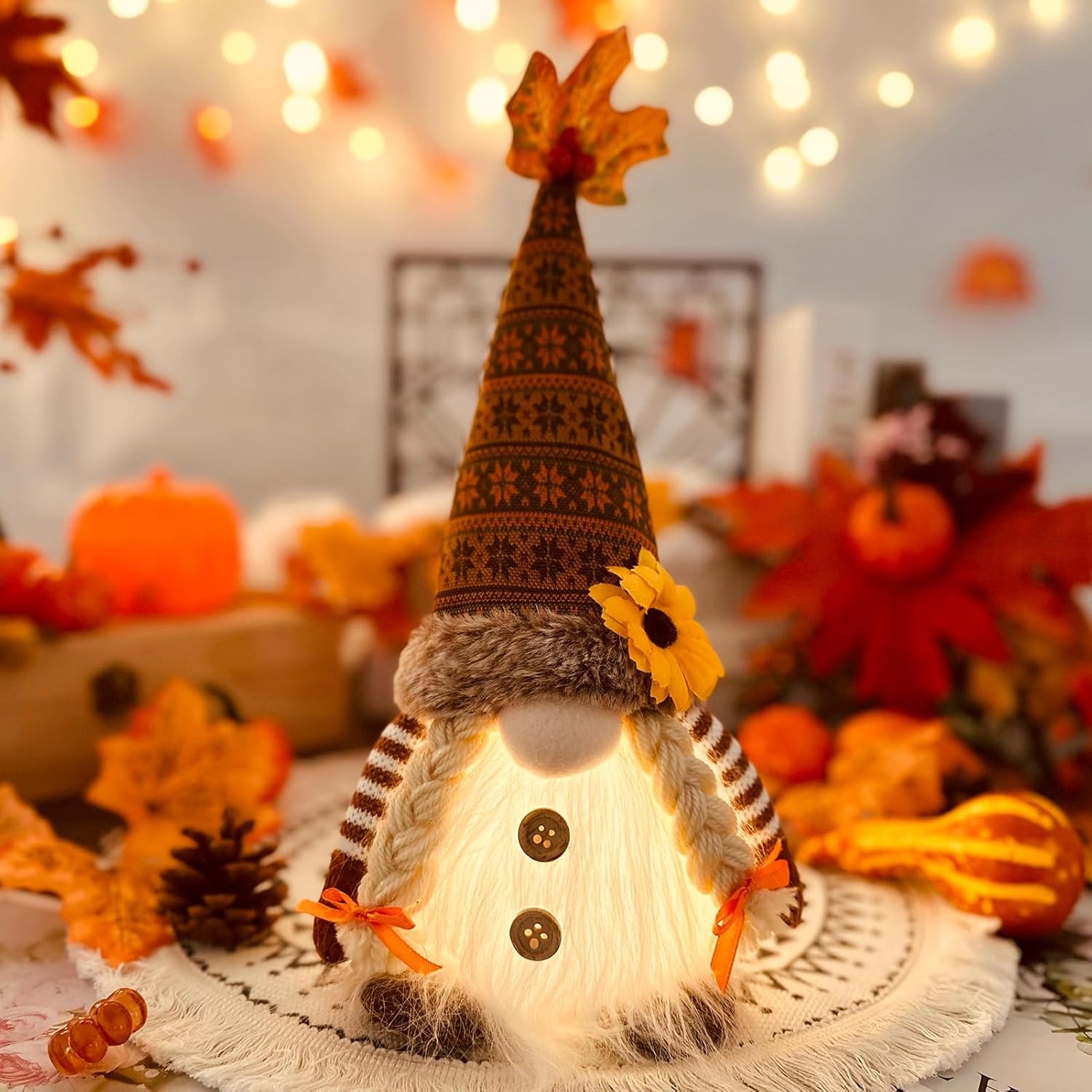 🔥LAST DAY 50% OFF🔥Autumn Decoration Gnome Figures with Light