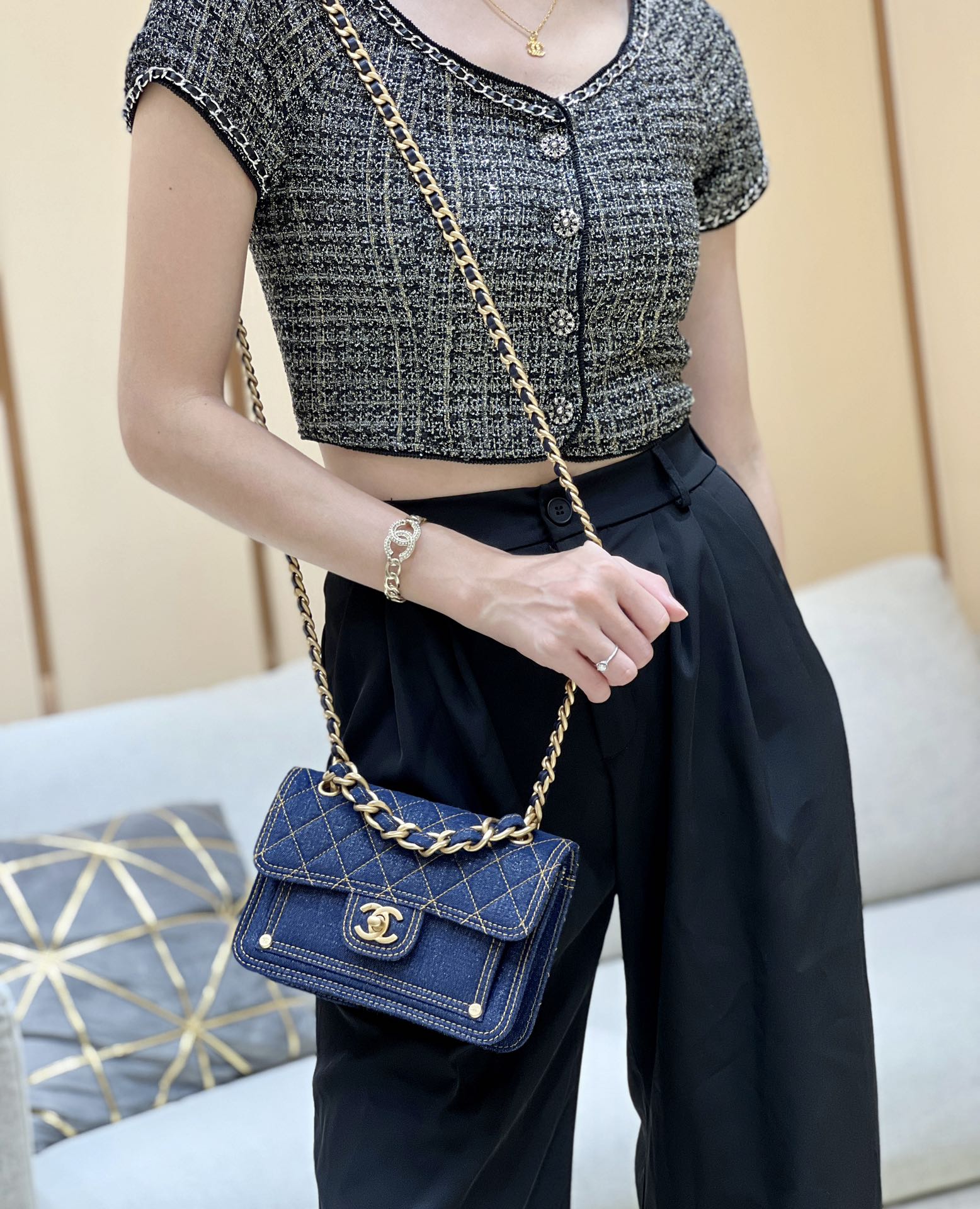 Chanel 23S Spring/Summer Collection Limited Edition Denim Messenger Bag AS4051