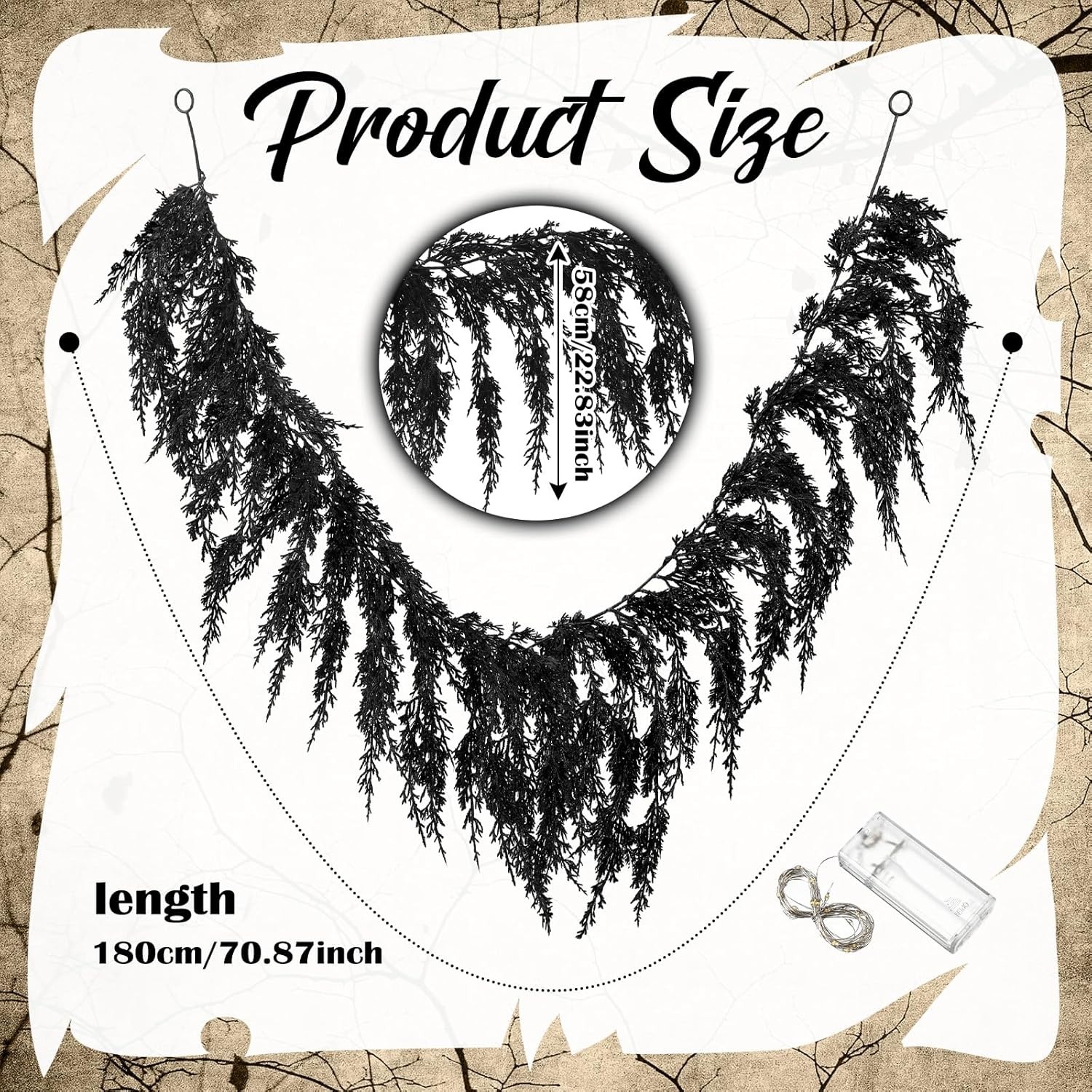 On Sale🔥6 FT Black Cypress Garland