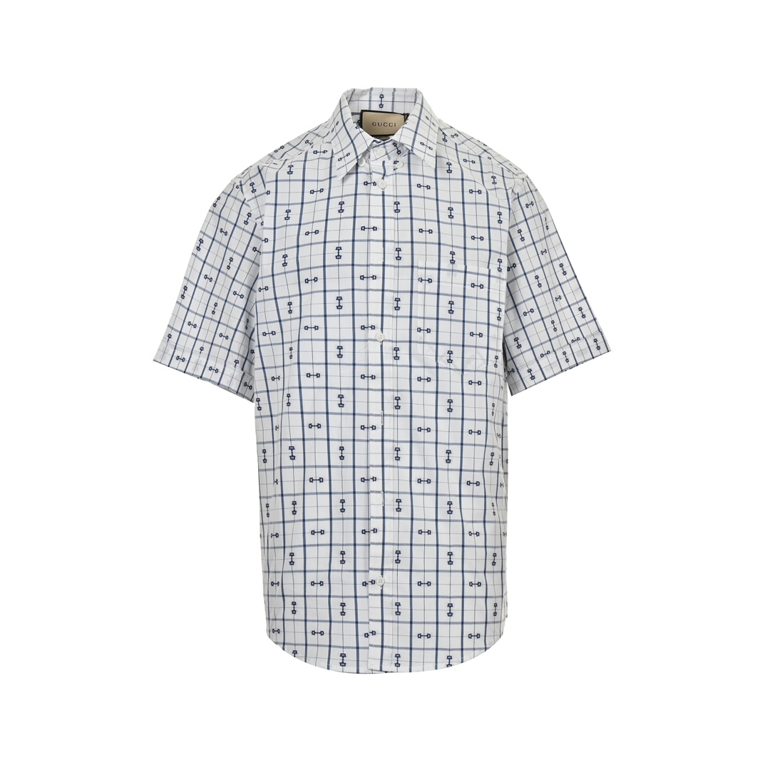Gucci 24ss horsebit printed short sleeve shirt