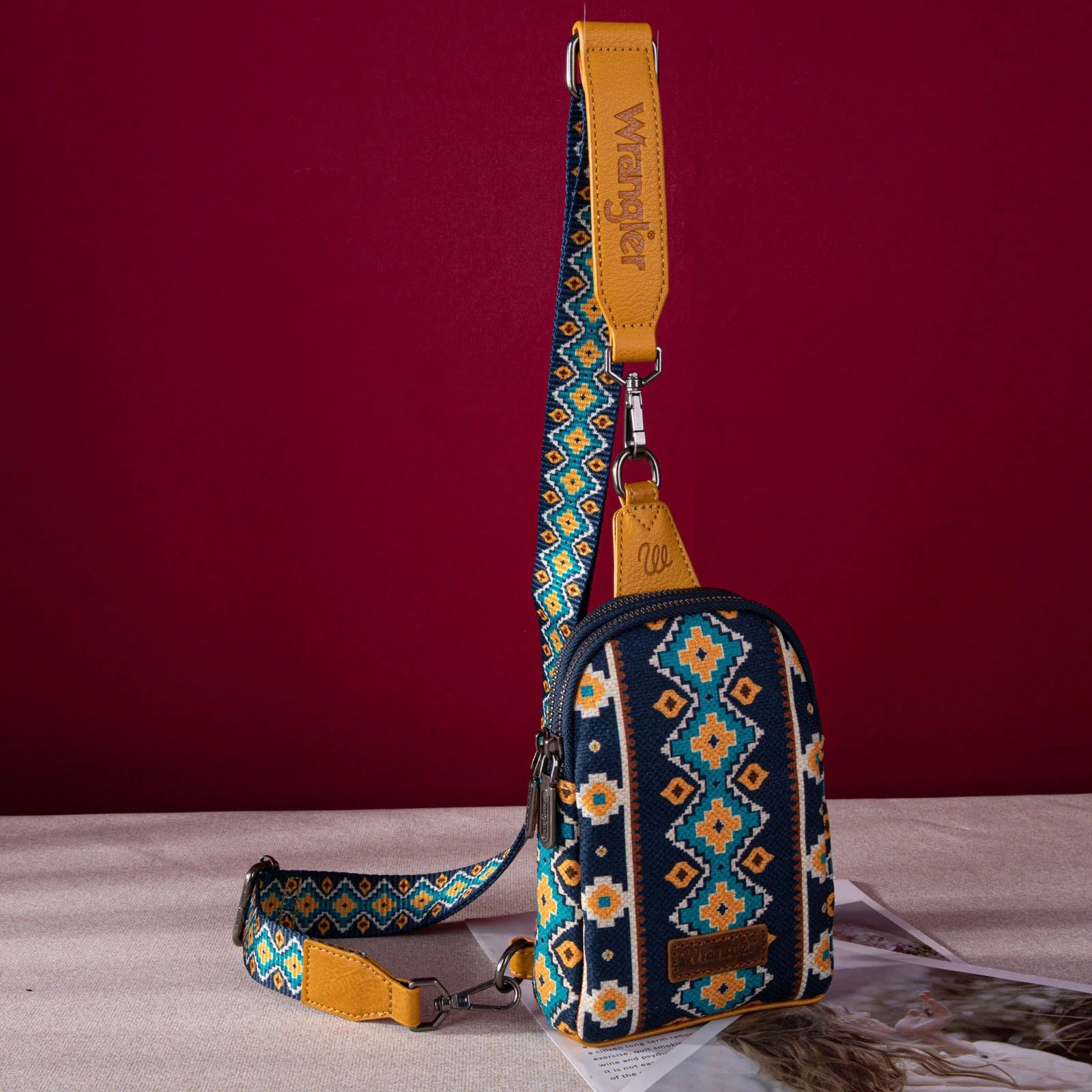 Southwestern Print Canvas Crossbody/Sling/Chest Bag