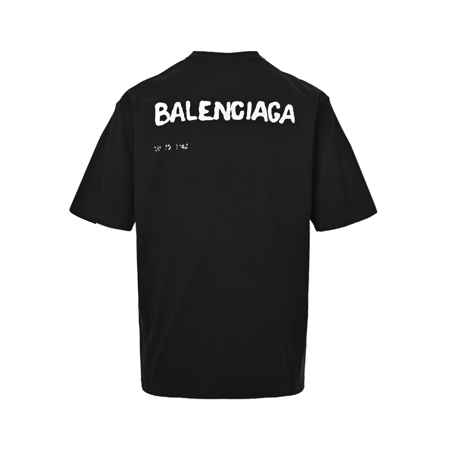 Balenciaga Blurred Letters Front and Back Printed Short Sleeves