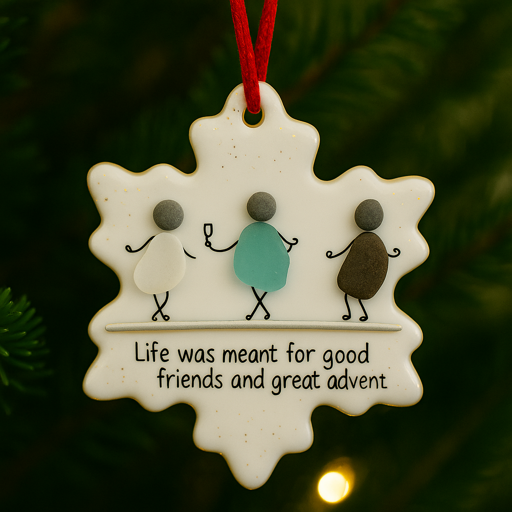 Friendship Sea Glass Christmas Ornament