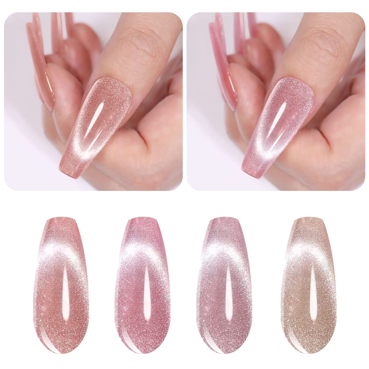 👍Last Day Promotion 60% OFF💥GLITTER CAT EYE - 4 Color Solid Nail Gel New Nail Polish Plate Uv Mousse Cream Manicure