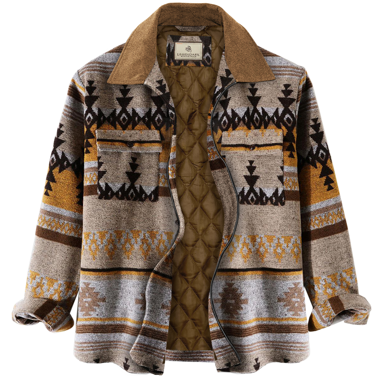 Men's Autumn & Winter Outdoor Casual Folk Style Geometric Pattern Jacket