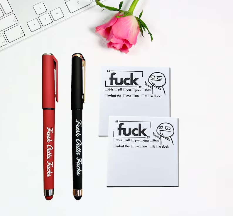 Funny Spoof Post-It Notes And Pens