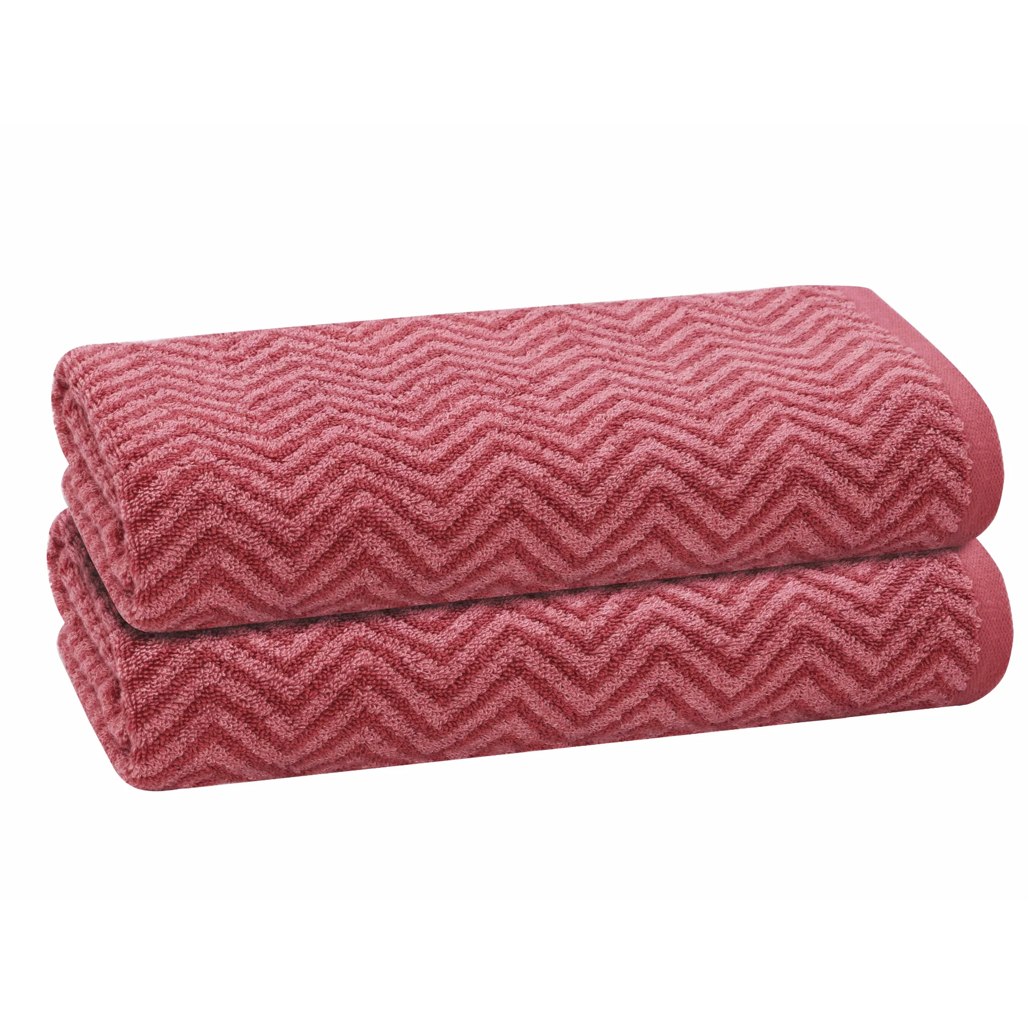 PREMIUS 2 Pack Chevron 100% Cotton Yarn Dyed Bath Sheet Towel, 32x64 Inches