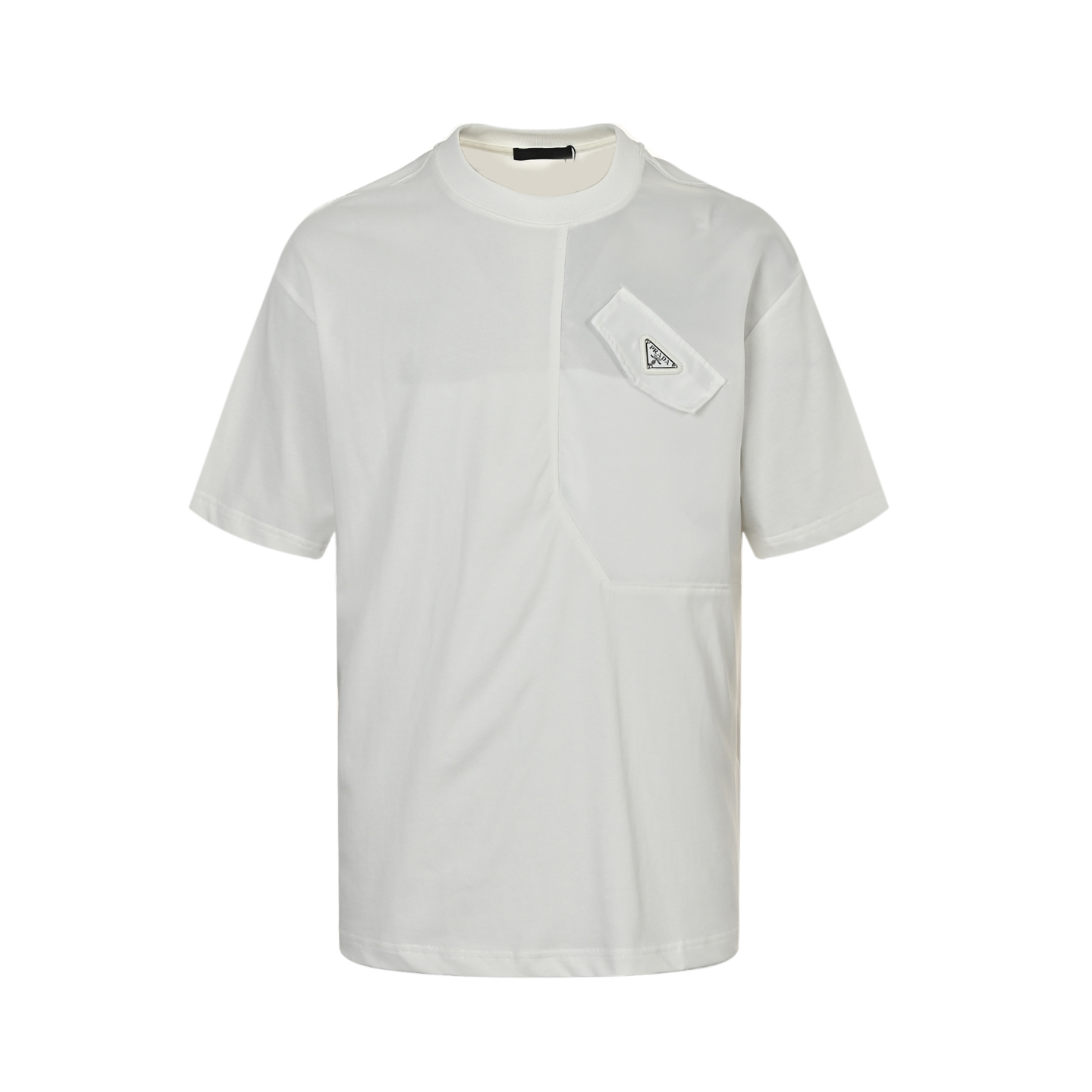 Prada 25ss triangle logo nylon pocket patchwork short sleeves