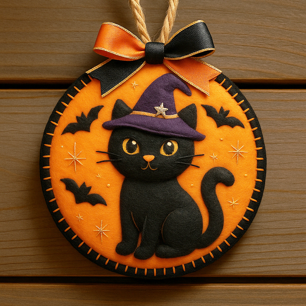 Whimsical Felt Halloween Ornament Collection