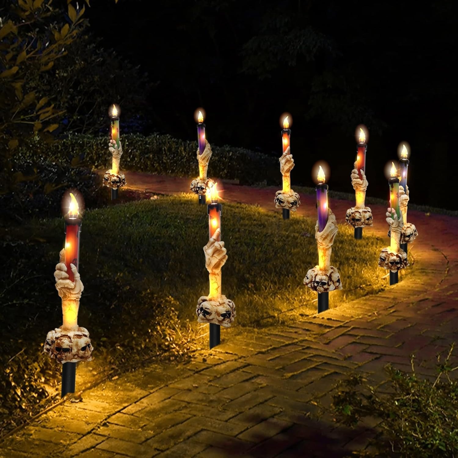 ✨Flash Sale✨Candle Skull Hand Candle Holder（solar energy）