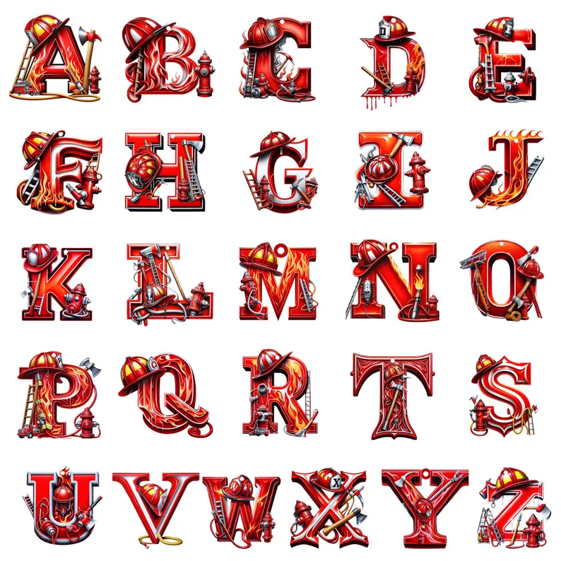Personalized Alphabet Letter Firefighter Ornament