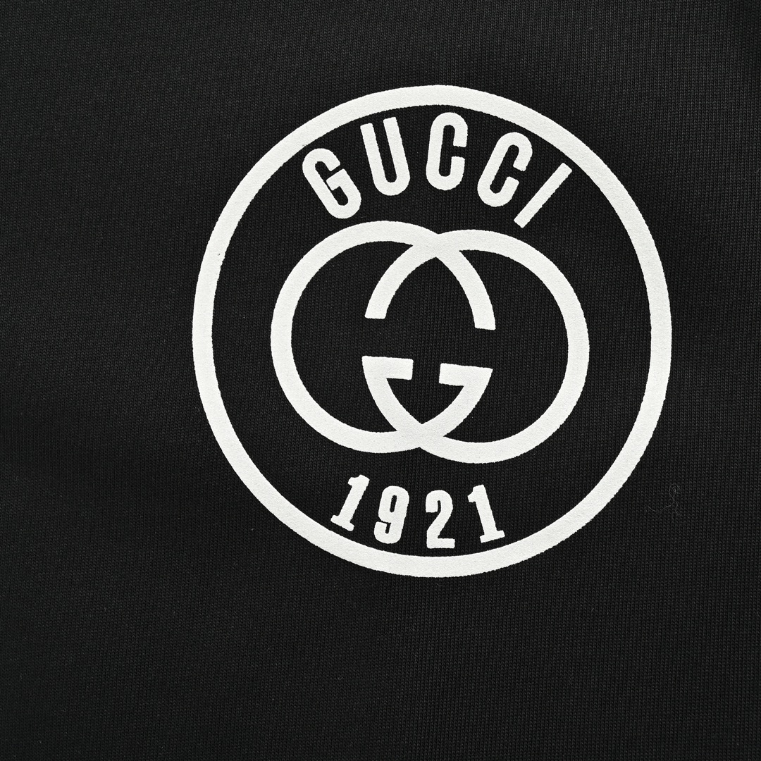 Gucci 24ss 1921 series printed logo short sleeves