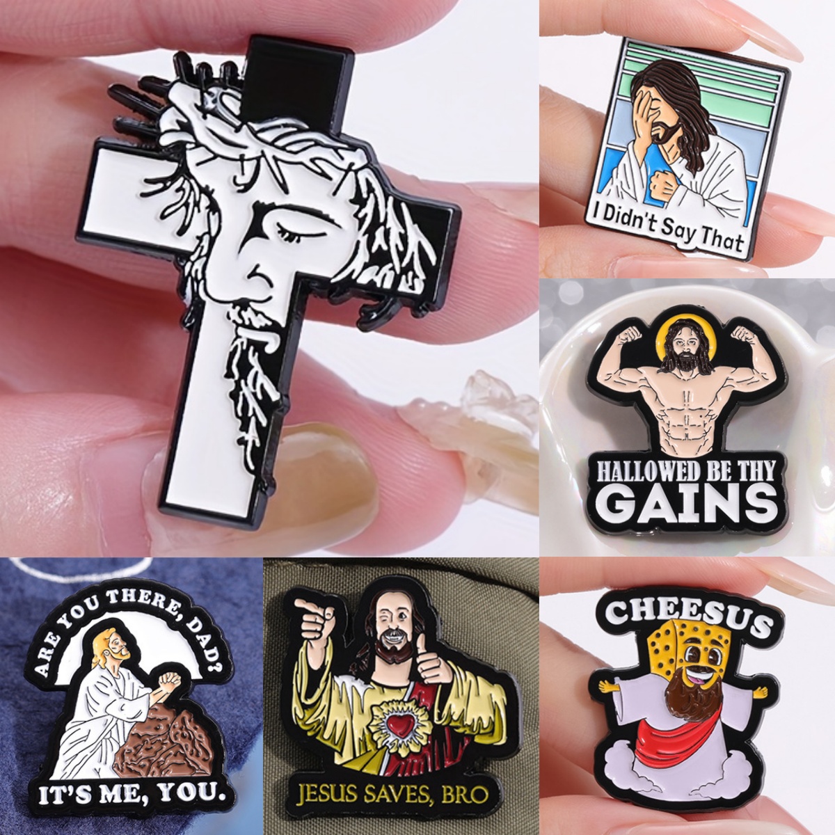 🔥ON SALE🔥Stylish & Funny Jesus Cross Faith Brooch