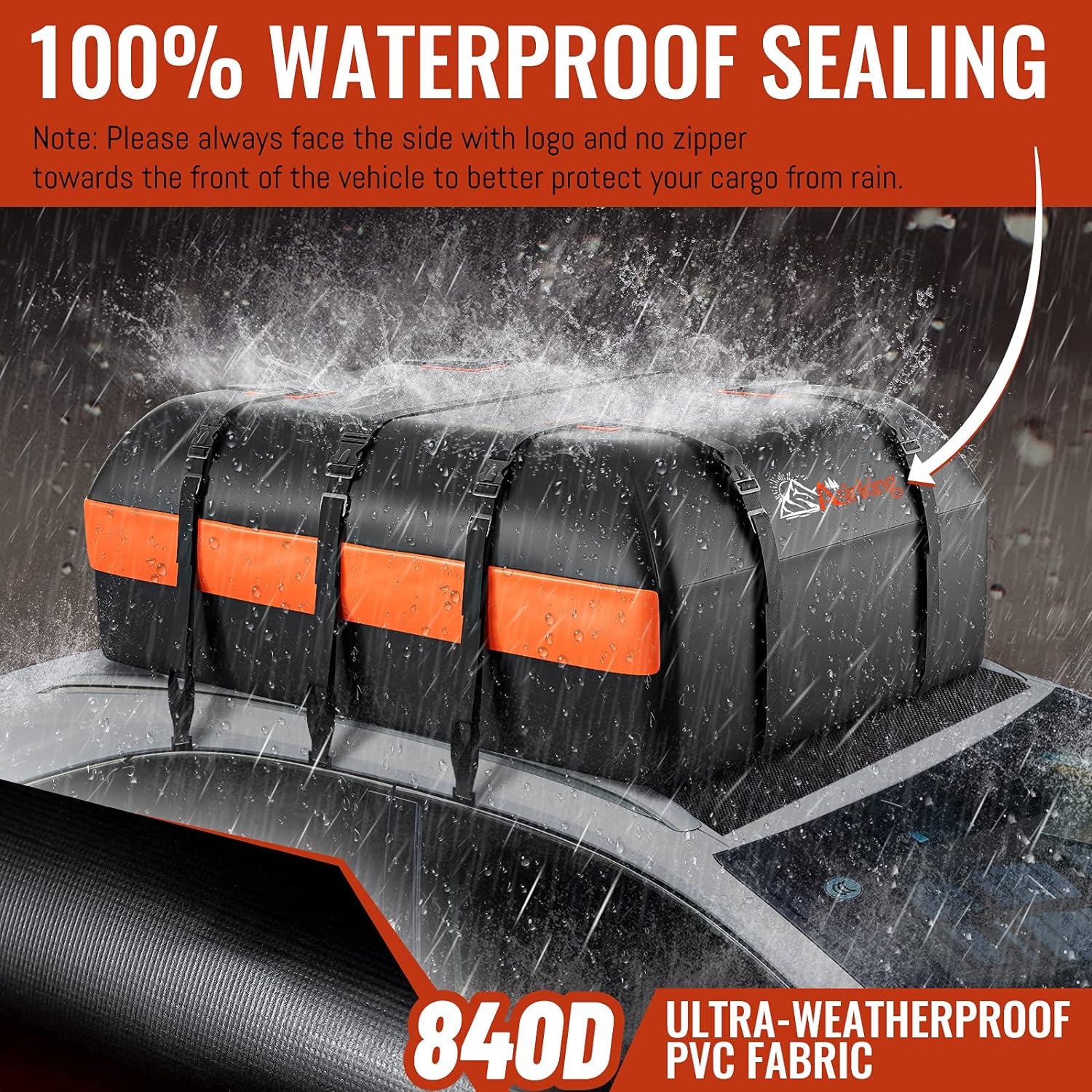 Asinking Car Rooftop Cargo Carrier Bag 21 Cubic Feet 100% Waterproof