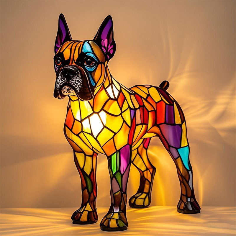 Boxer Dog Lamp