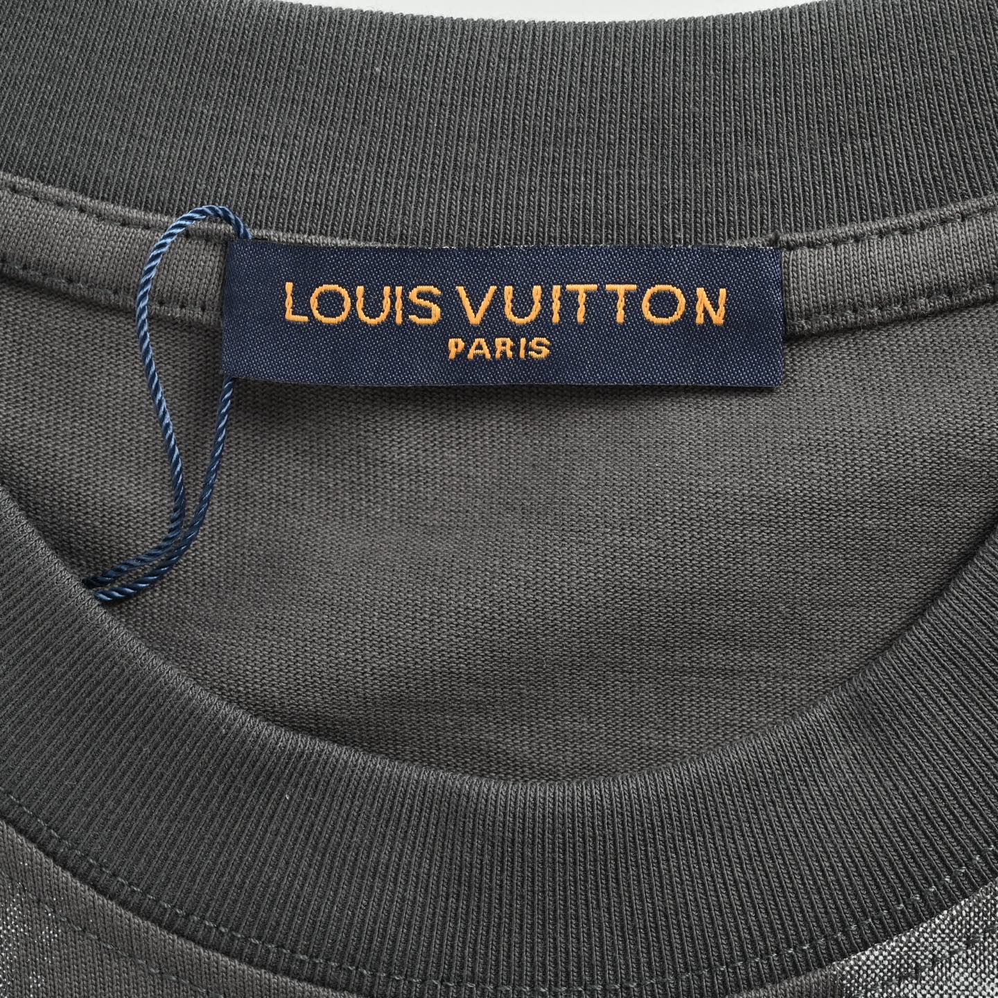 Louis Vuitton 25ss graffiti hand-painted letter rendering print short sleeve